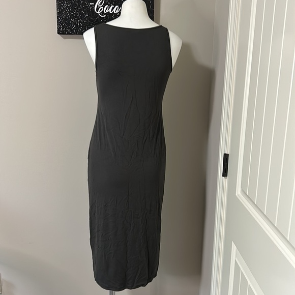 EILEEN FISHER Viscose Jersey Tank Dress Dark Gray Slim Fit Sleeveless Sz XS - Picture 6 of 9